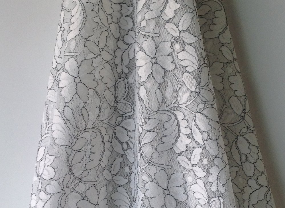 Non-Stretch Flower & Leaf Lace (White)