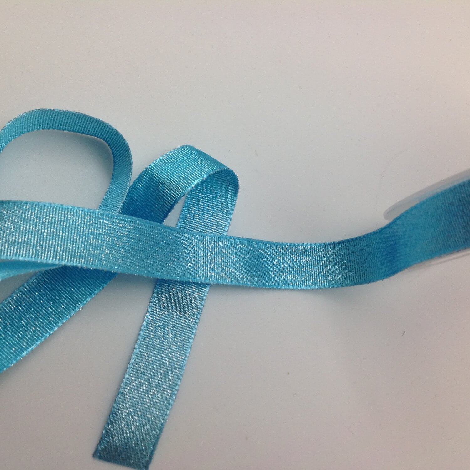 Metallic ribbon CD107 Turquoise (16mm) sold by the roll just $0.40/m